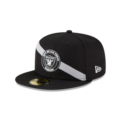 Las Vegas Raiders Gorra | New Era NFL Stripe 59fifty Fitted Cap Mexico - Negros